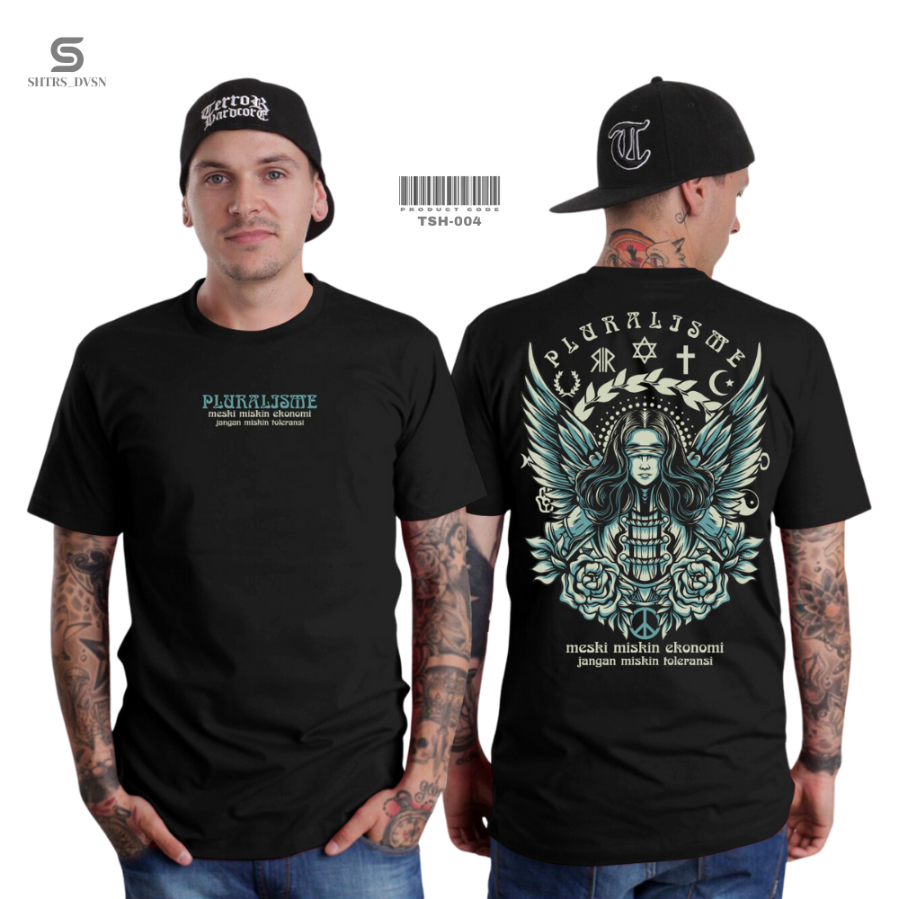Baju Kaos Pria Distro Original Hitam Pluralisme
