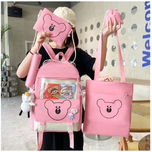 (COD) Vyctoria VOS12471 Tas Ransel Lucu 5in1 Wanita Cantik Terbaru JT12471 12471