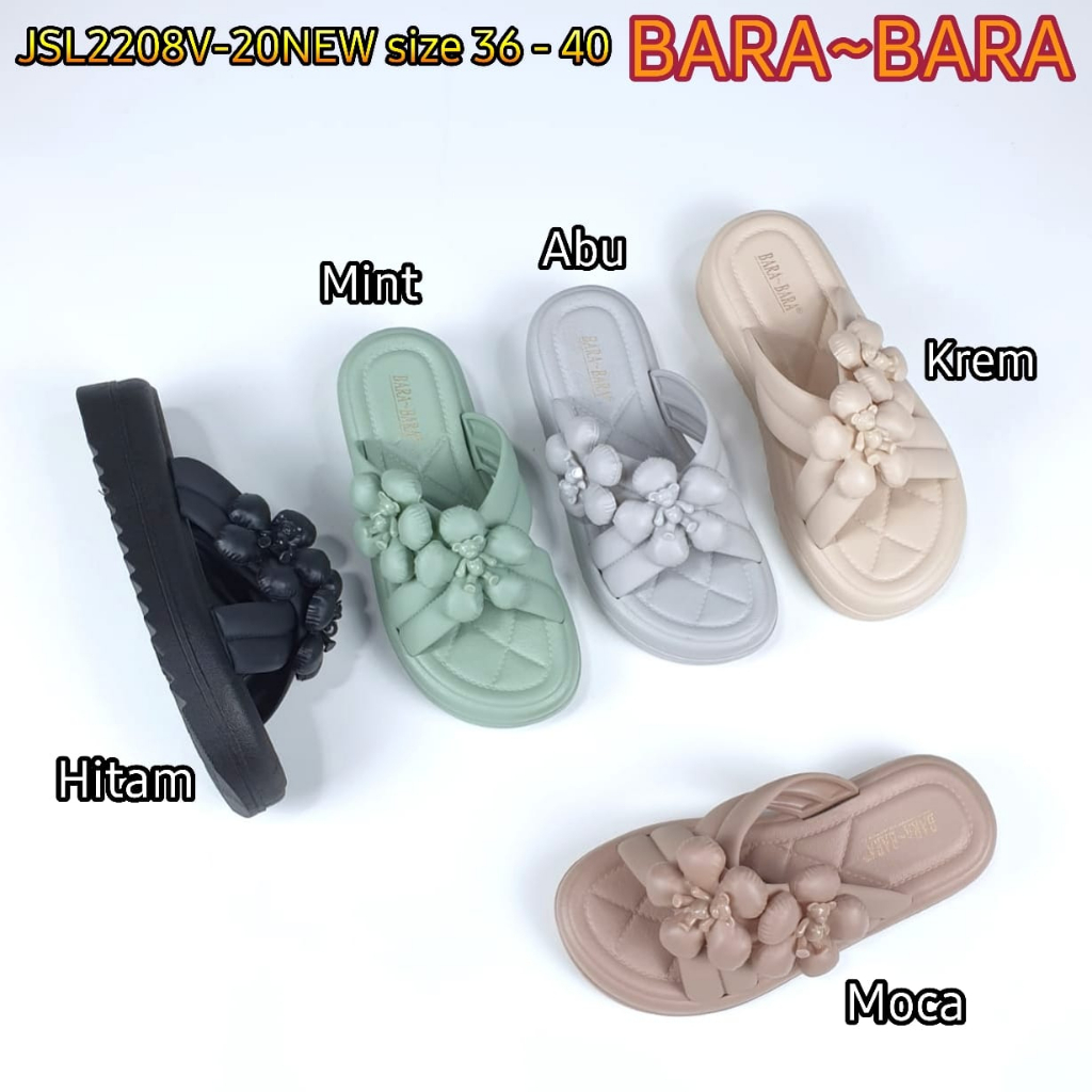 BARA BARA ORIGINAL jelly sandal karet empuk murah wanita selop import barabara cewek JSL2208V-20NEW