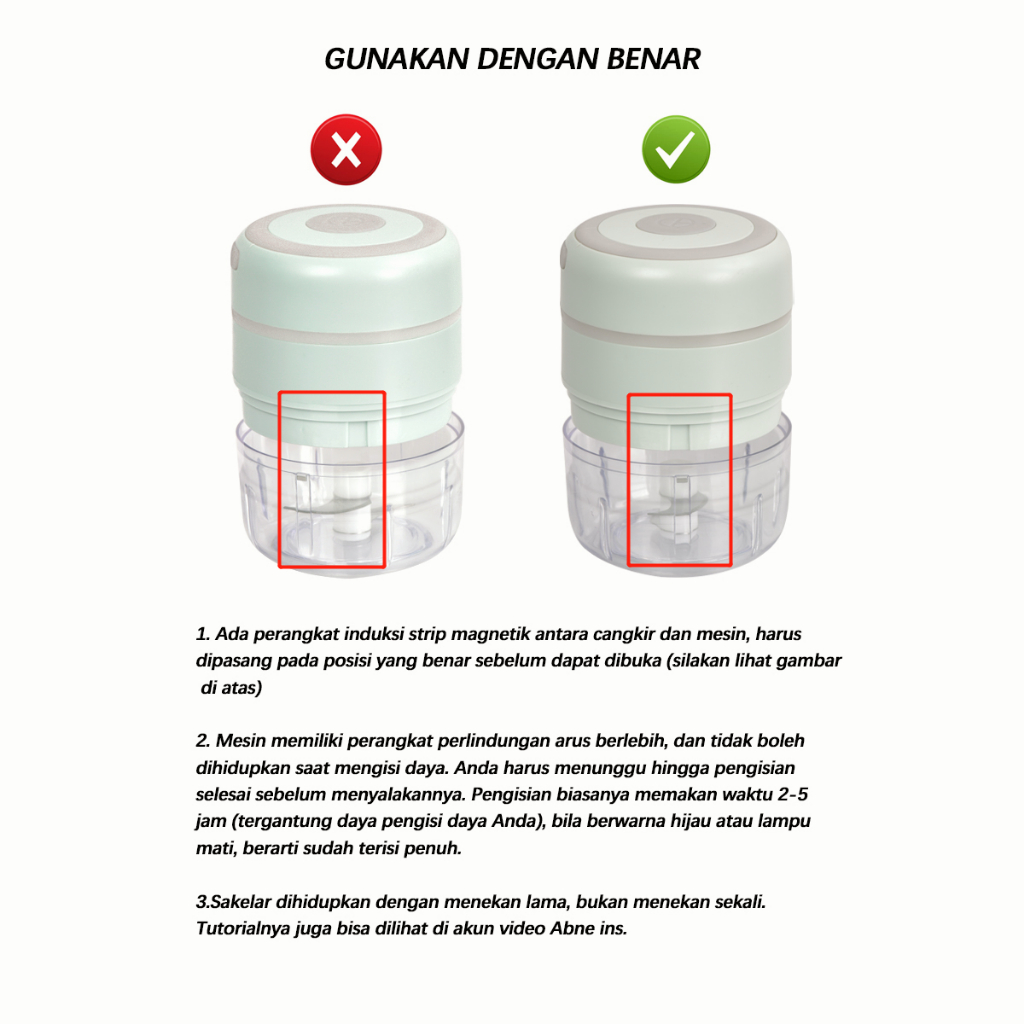 PROMO TERBARU ABENI BLENDER MINI /USB CHOPPER MULTIFUNGSI FOOD CHOPPER CHOPPER BUMBU DAPUR GILING