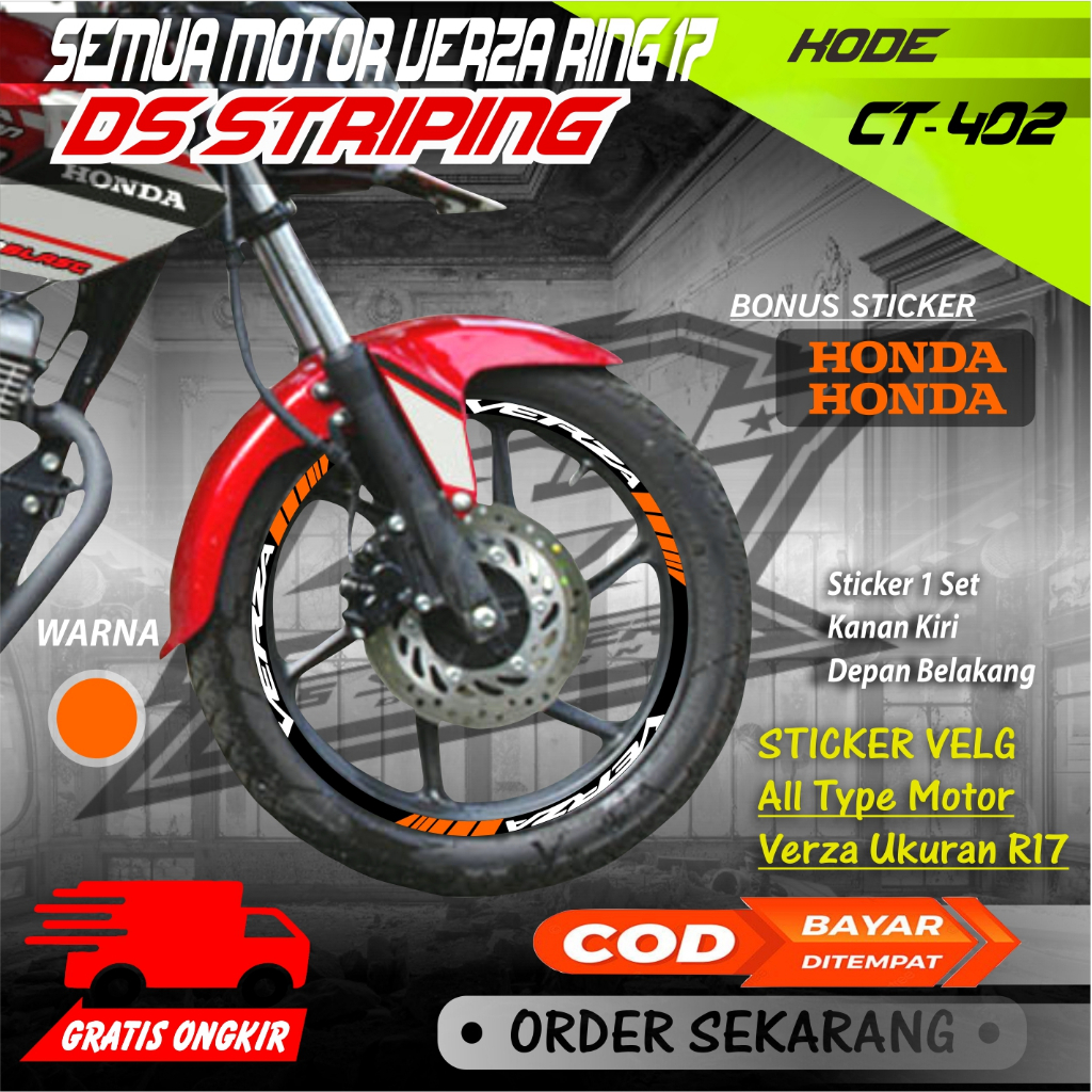 Ct-402 Stiker Cutting Variasi Pelek motor Verza Ring 17