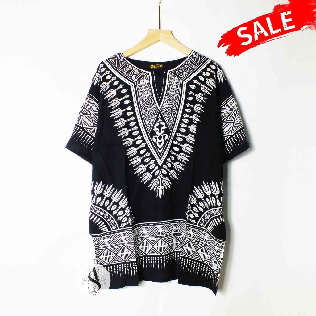 Kaos etnik motif batik temeng pria dan wanita - baju bali terbaru - baju pantai adem