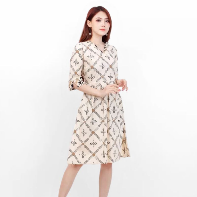 DRESS BATIK WANITA FASHION STRETCH A011-0200 PHX - BAHAN STRETCH