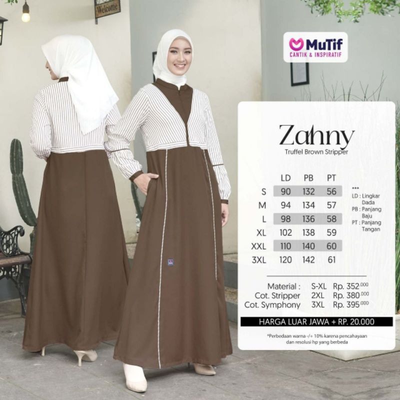 Sarimbit Mutif 2023 Sarimbit Zahny Brown Tuffle Brown Stripper Gamis Zahny Koko Zahid