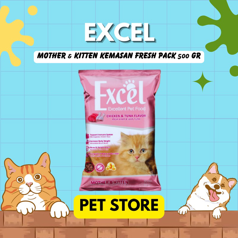 EXCEL MOTHER And KITTEN makanan kucing ibu dan anak kucing