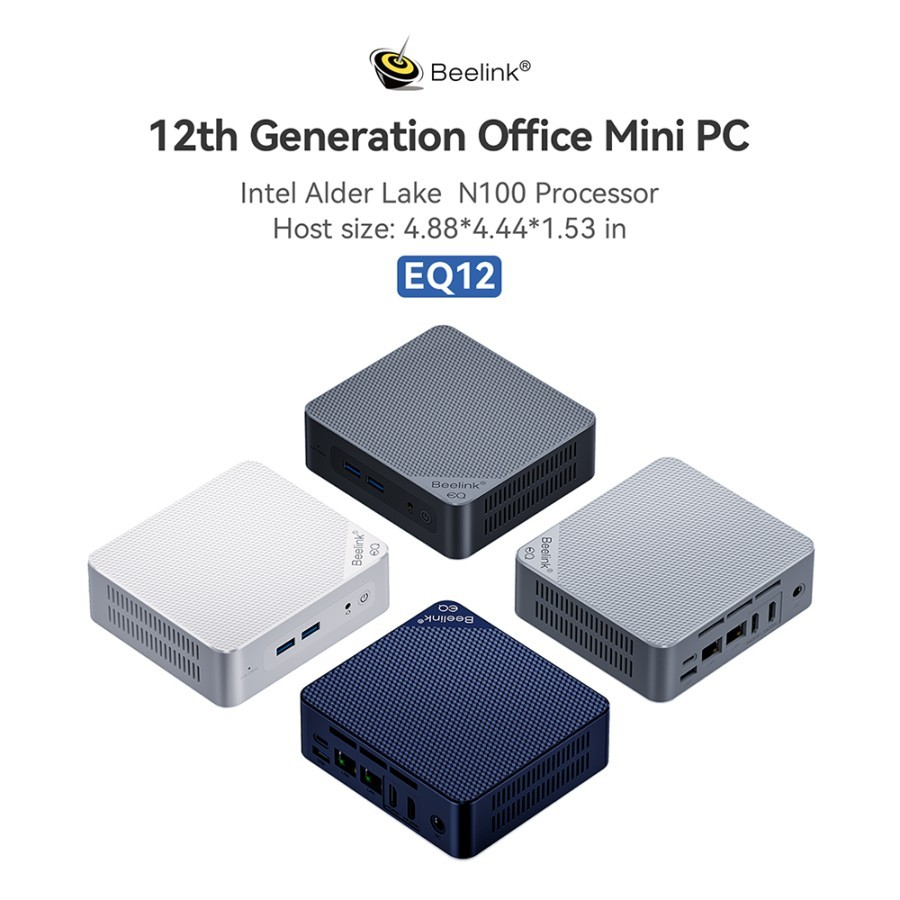 EQ12 N100 Mini Pc Beelink 8GB DDR5 500GB SSD NVMe WiFi6 Windows 11 Pro