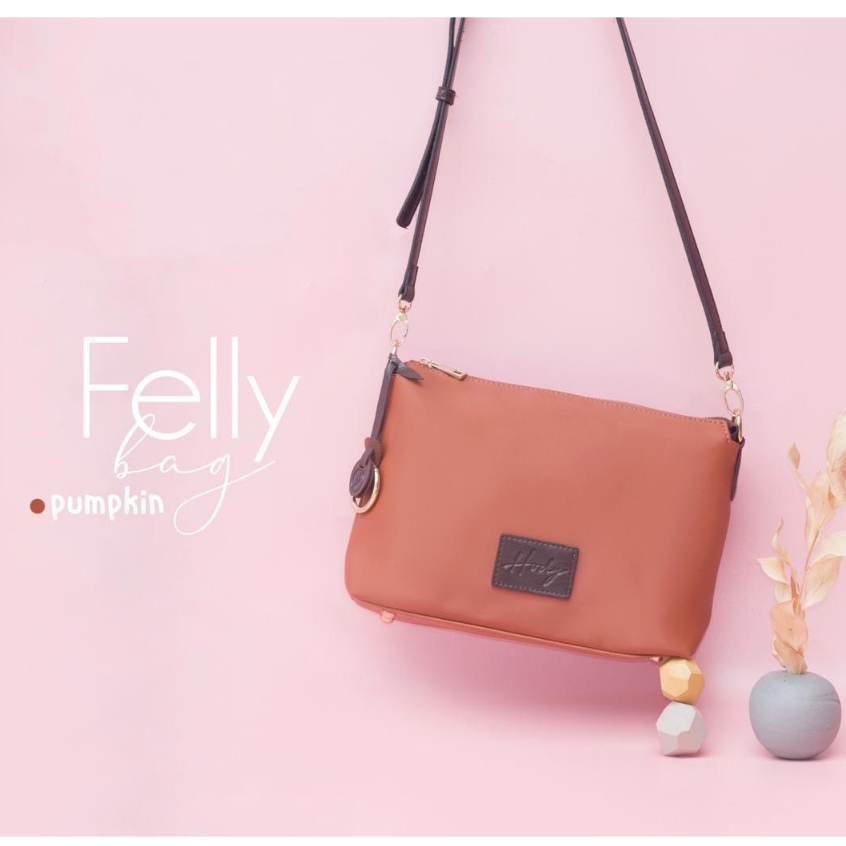 Tas Wanita Selempang Kekinian HODY Felly Bag Sling Bag Premium Waterproof PUMPKIN Labu Orange Oranye