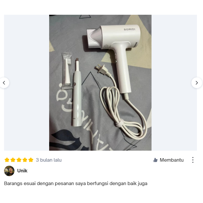 BOMIDI Anion Hair Dryer HD1 Negative Ion 1600W Pengering Rambut