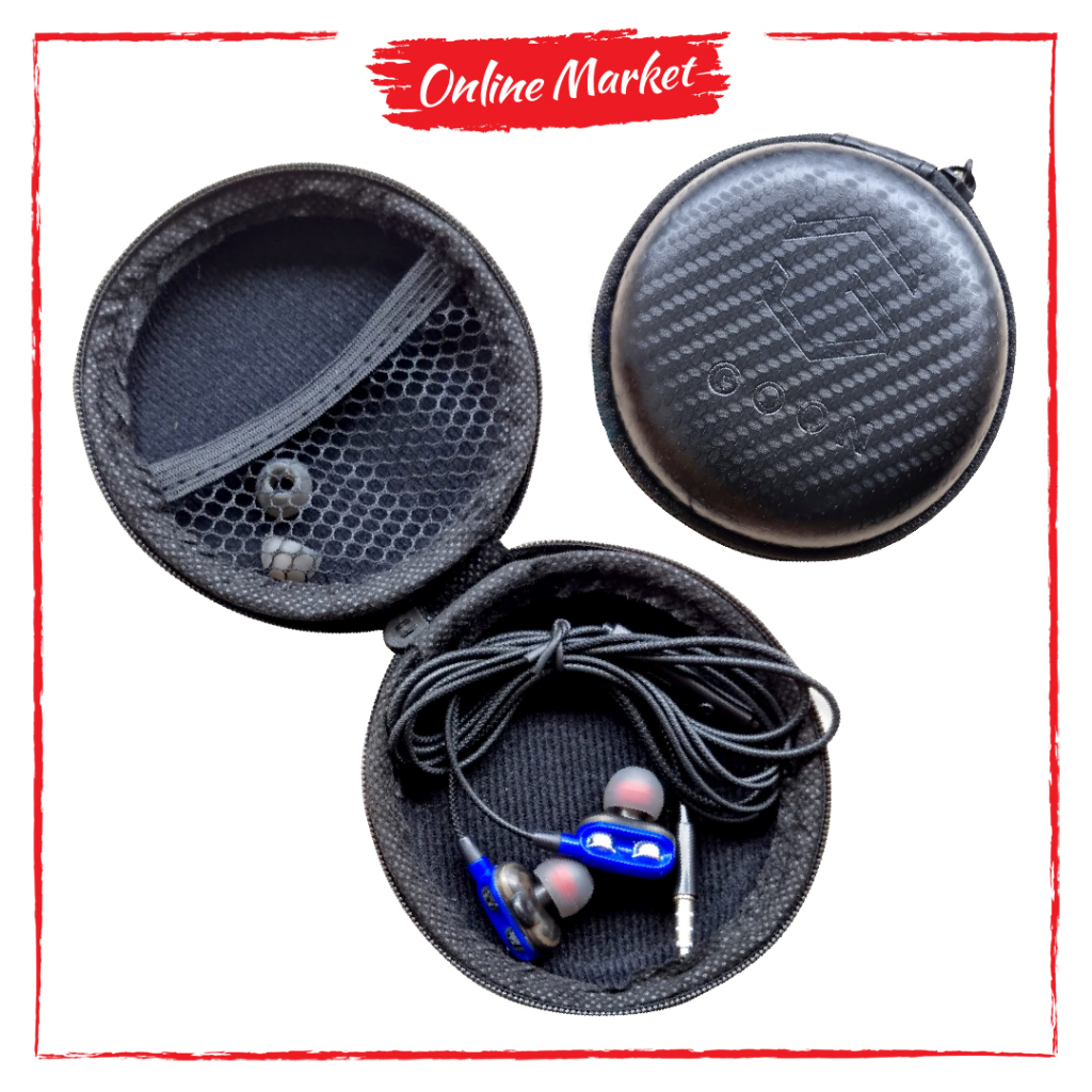 GOON Original Earphone dengan Pouch Penyimpanan | In-Ear Stereo 4D Super Bass dengan Mic Kabel Jack 3.5 mm &amp; USB Type-C | Headset Tahan Keringat | GARANSI UANG KEMBALI