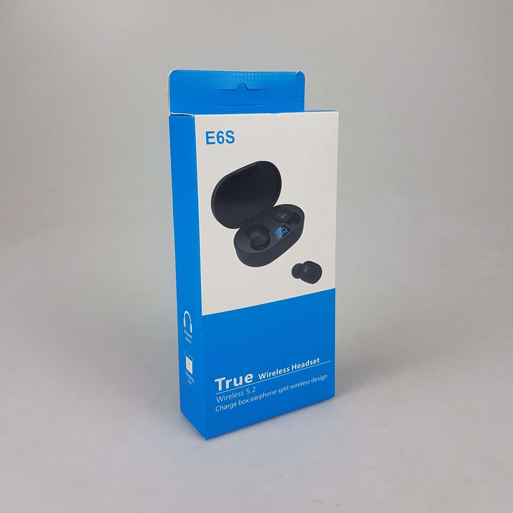 TWS Bluetooth Earphone with Charging Case - E6S - Black