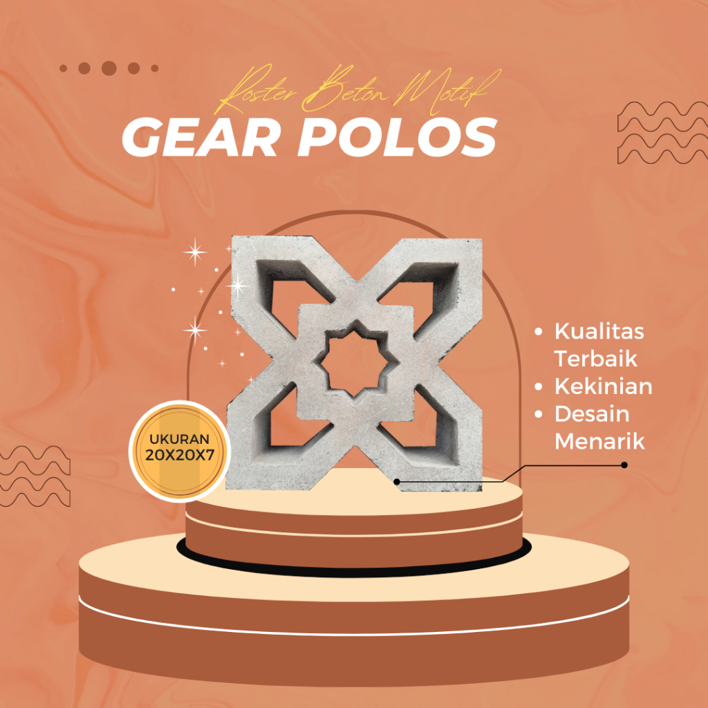Roster Beton Minimalis Atau Loster Beton Motif Gear polos