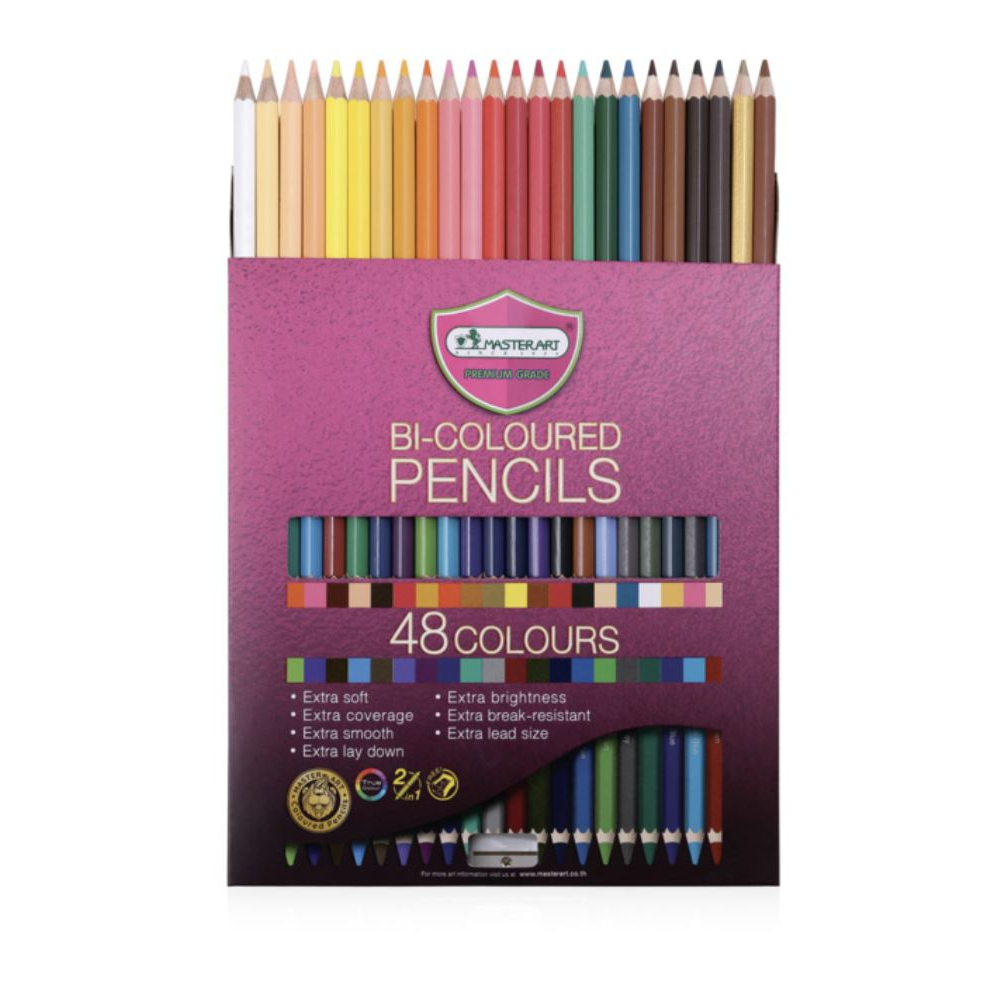 

[Master Art] Pensil Warna (Colour Pencil) Profesional Bi-Coloured 48 Colours