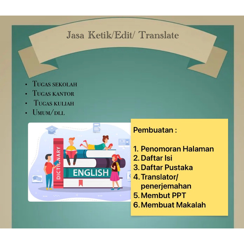 

Jasa ketik/Edit/ Translate