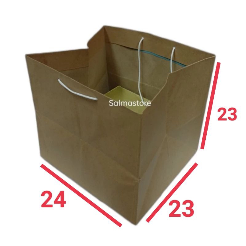 

[isi 12] Paper bag kotak nasi / paper bag besek ukuran 22x22