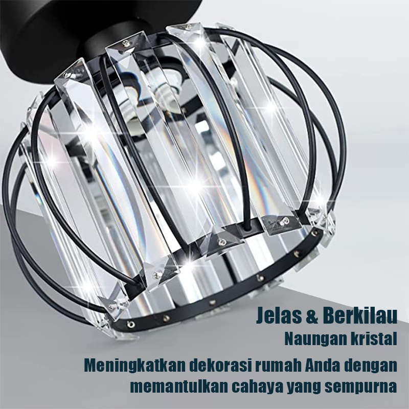 【Penjual Lokal】Lampu Plafon kristal Lampu Ceiling Minimalis Lampu Langit-langit Modern Lampu plafon rumah modern Termasuk bohlam E27