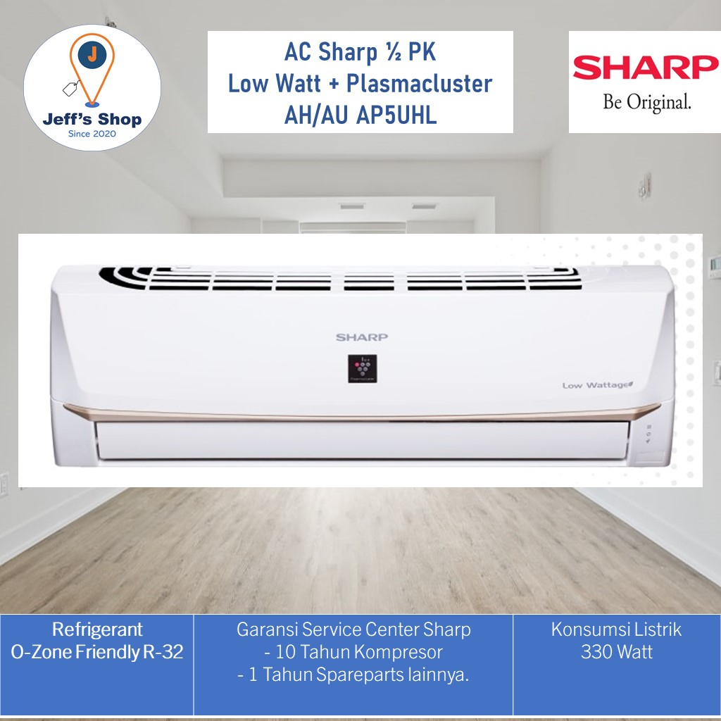 AC Sharp 1/2 PK Plasmacluster + Low Watt AH/AU AP5UHL