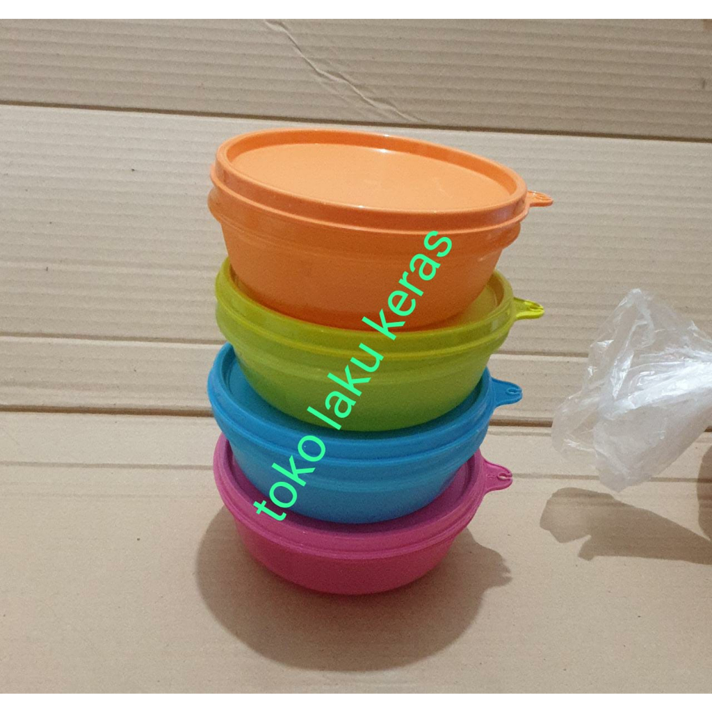 Tupperware Junior Modular Bowl Set 300ml (4) - mangkuk wadah penyimpanan dengan tutup rapat kedap ud