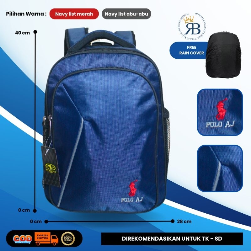 Tas Ransel Polo AJ/Tas Sekolah Polo Untuk TK-SD Unisex/Bisa COD