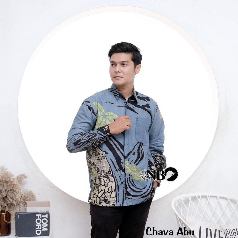 Kemeja batik pria lengan panjng motif chava