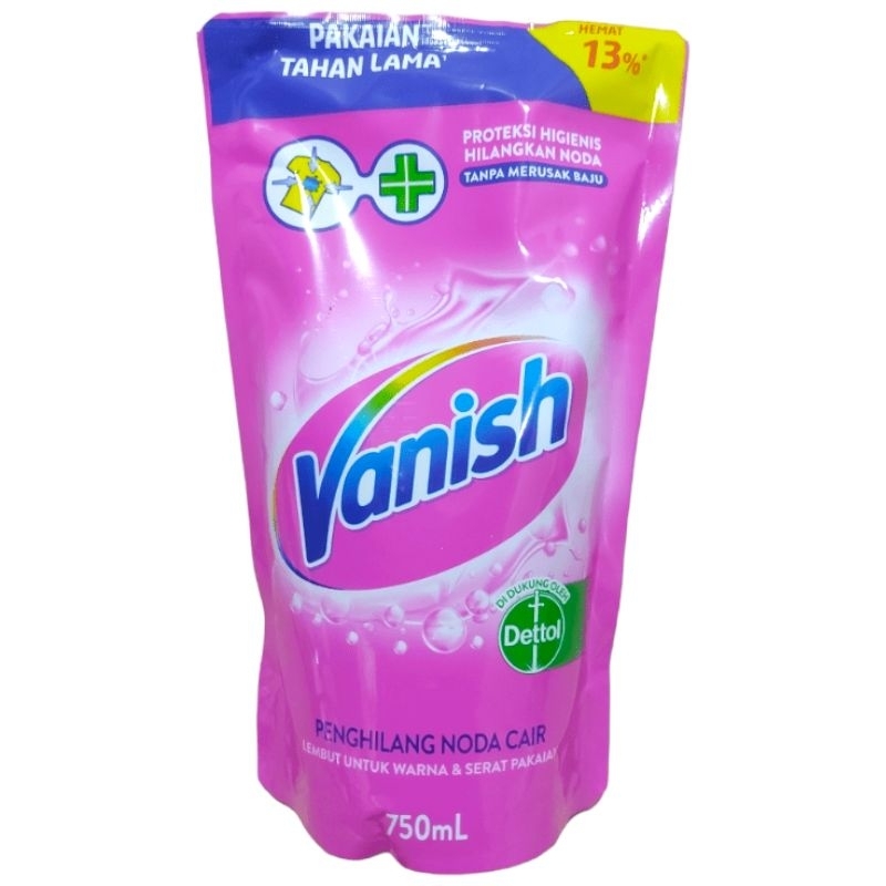 Vanish Cair Pink 750ml Penghilang Noda Semua Pakaian Detergen 750 ml