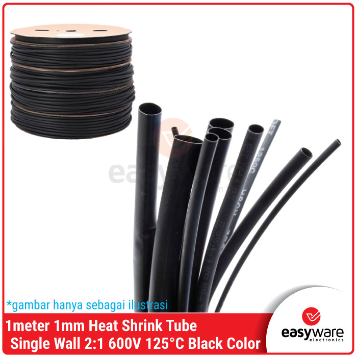 1meter Heat Shrink Tube 1mm 2:1 Selongsong Selang Bakar 1mm Heatshrink Tubing