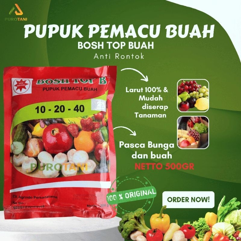 BOSH TOP B 10-20-50 PUPUK PEMACU BUAH 500GR