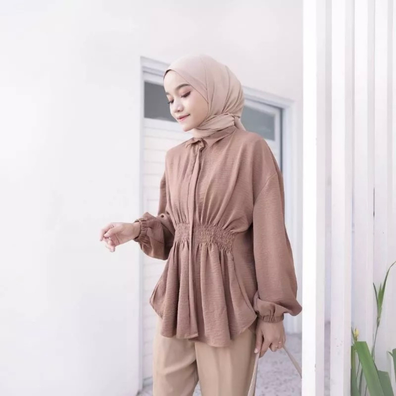 VEBY BLOUSE - Cirebon Cloth | ATASAN WANITA CRINKLE | KEMEJA AULIA