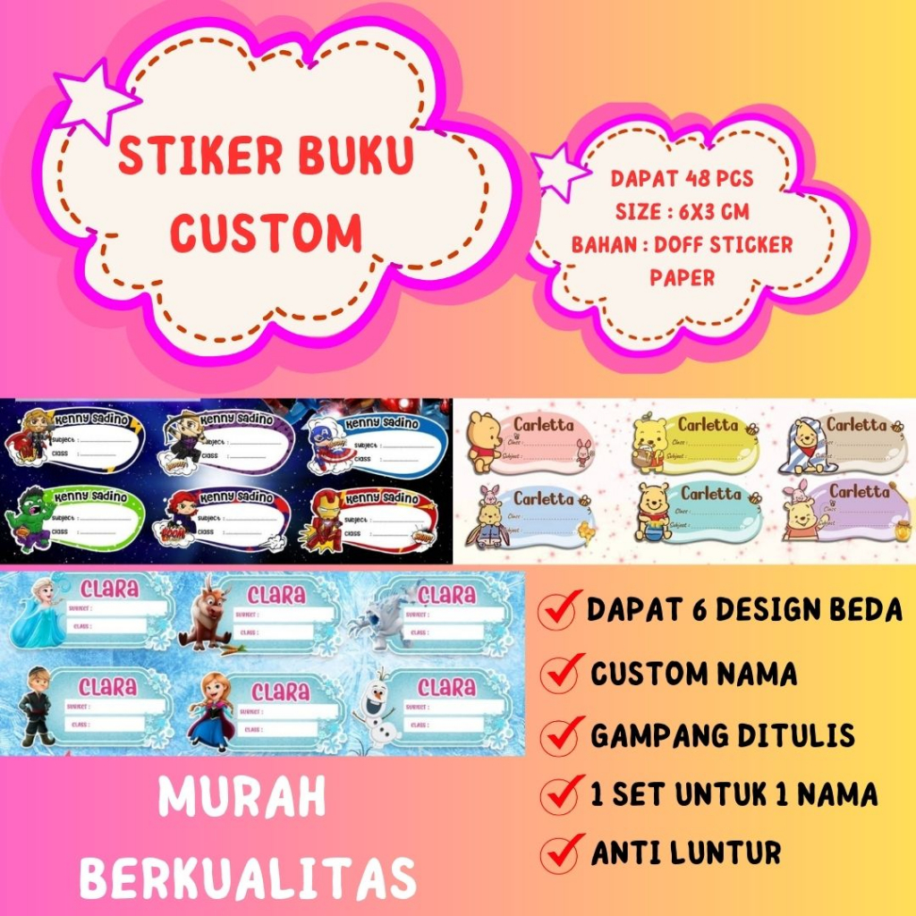 

STIKER BUKU CUSTOM 48PCS MURAH BERKUALITAS PART 1