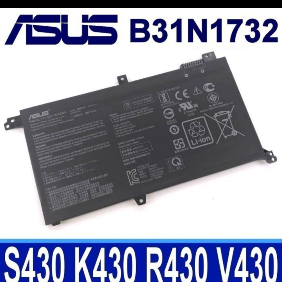 Baterai Asus VivoBook S14 X430 X430UN X430UF S430FN K430 R430 B31N1732