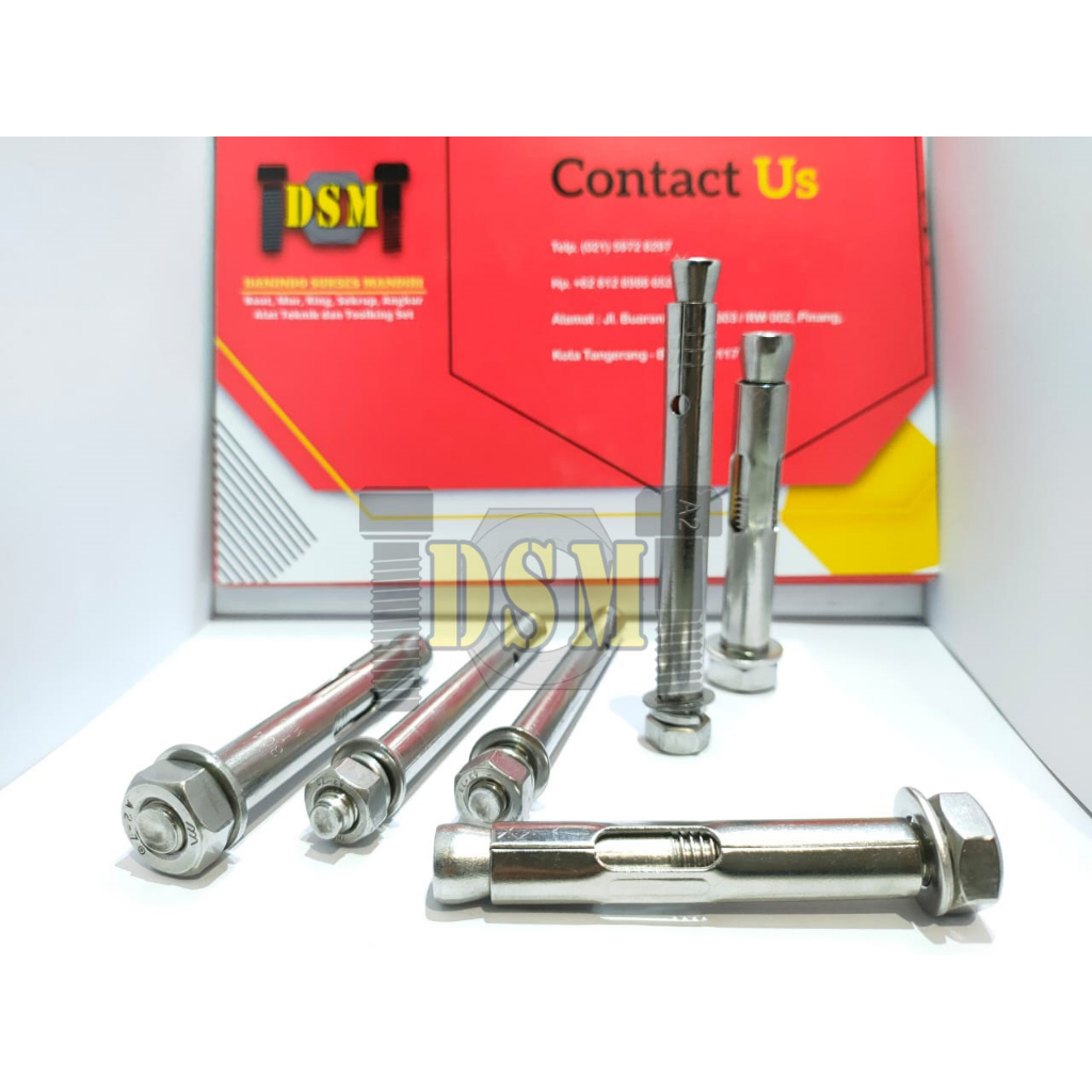 SS 304 / Dynabolt Stainless M10x80 / Dinabolt M10 / Anchor Bolt (8 CM)