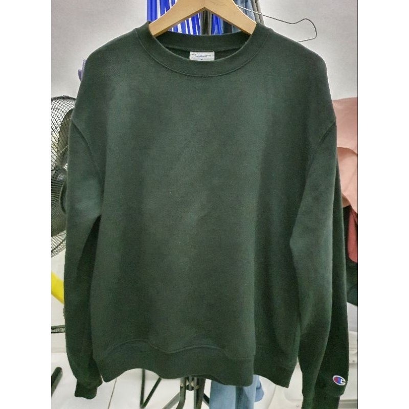 Crewneck Champion Hitam Logo Tangan