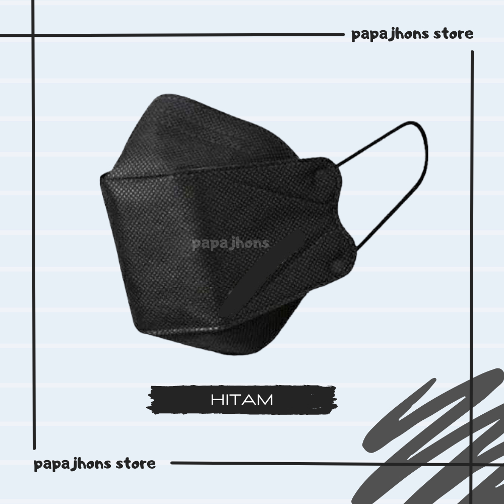 Masker KF94 Black - Masker korea 4Ply Earloop Hitam KF 94 / Masker Murah / Masker KF94 Hitam