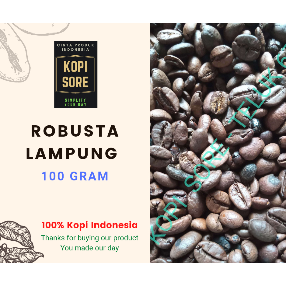 KOPI ROBUSTA LAMPUNG 100gr - Fresh Roasted.