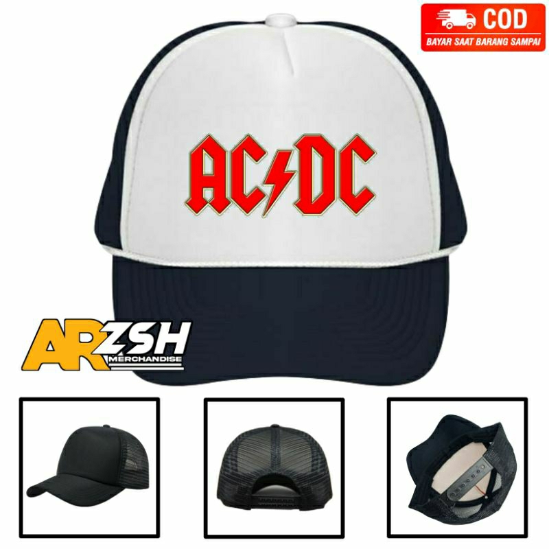 Topi Band Metal ACDC Topi Trucker Jaring Band ACDC