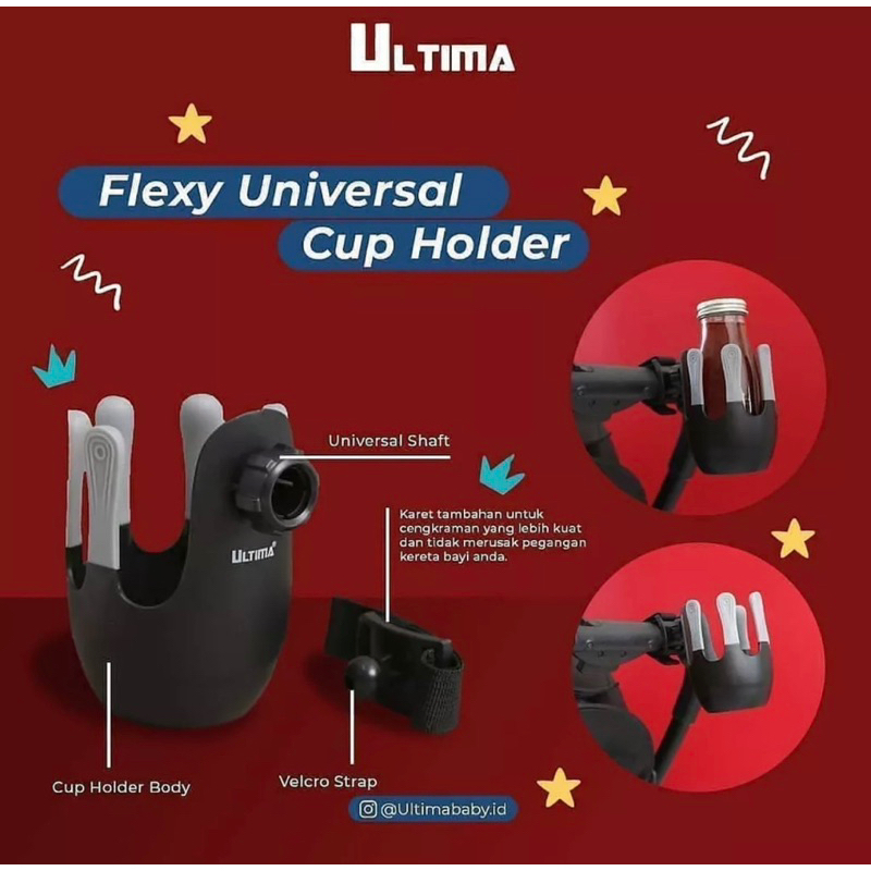 Ultima Flexi Cup holder Tempat Gelas / Botol Stroller