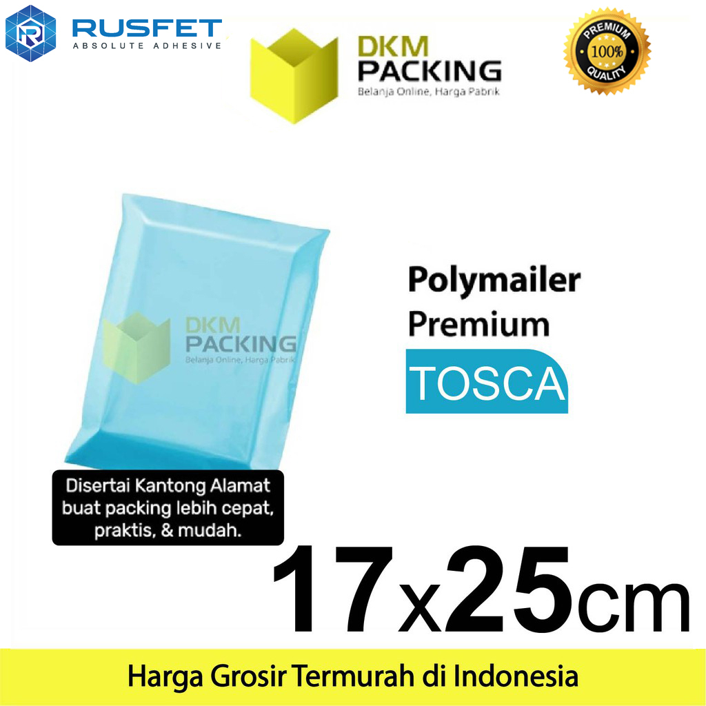 

Polymailer TOSCA 17 x 25cm PACK Amplop Plastik Packing Olshop PREMIUM / TERMURAH