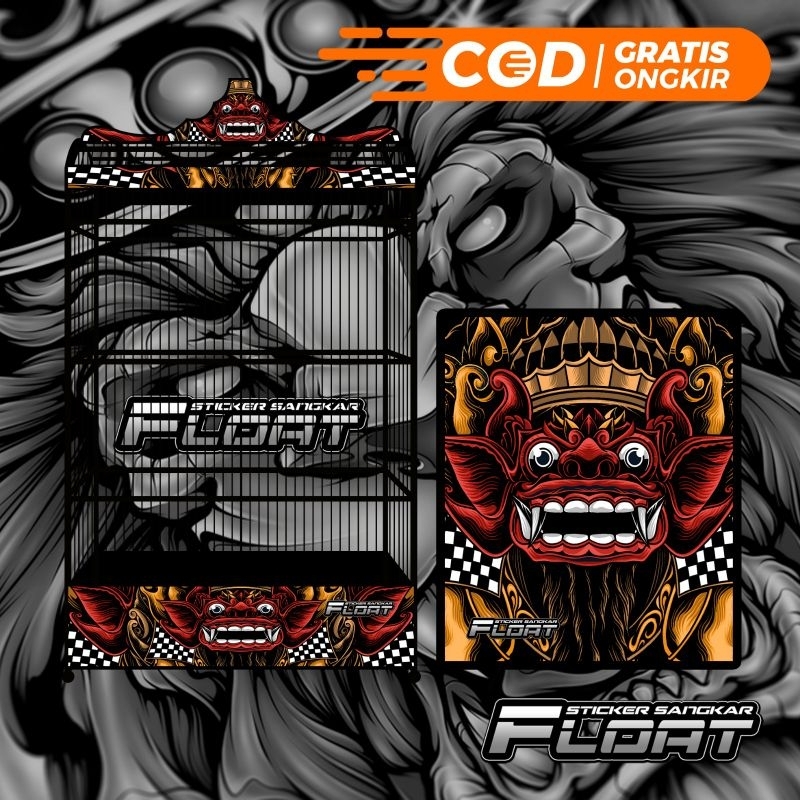 Stiker Decal SANGKAR KOTAK Kandang Replika Gepengan Kohsan Diamond Motif Barong B