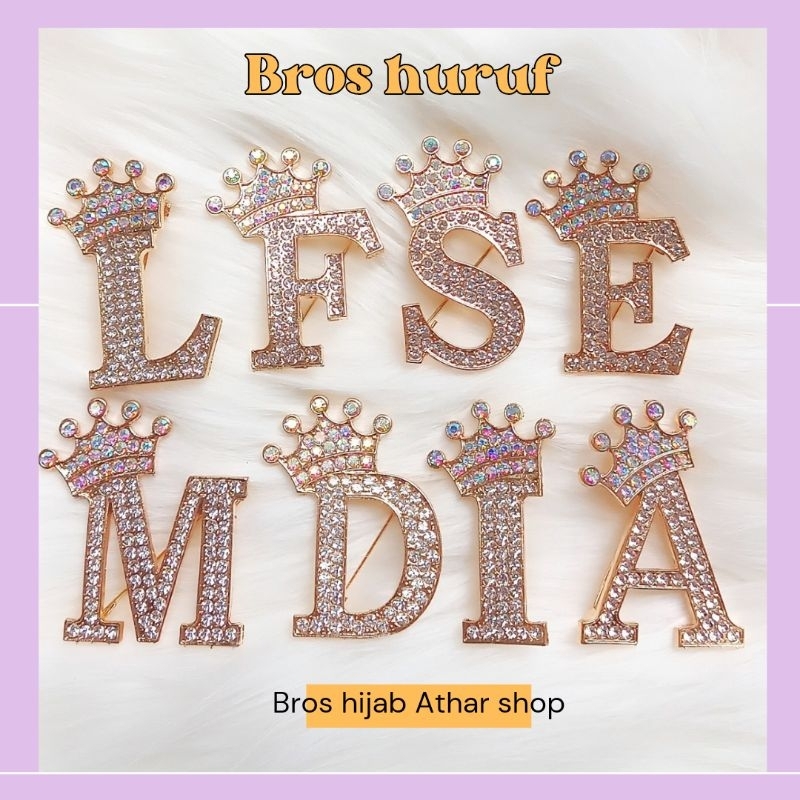 Bros huruf/bross nama/bros alphabet/brooch import