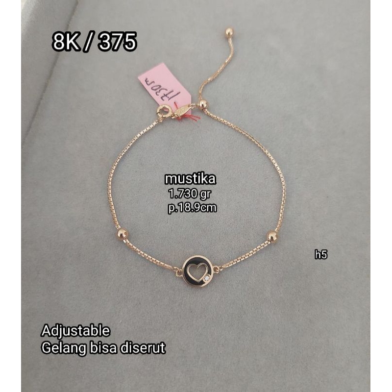 Gelang serut itali santa model love cat hitam 8K / 375