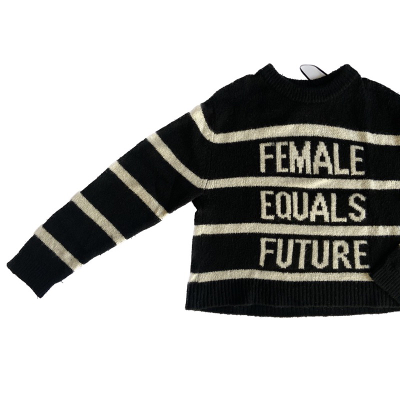 PRELOVED - H&M Oversize knit crop sweater - Sweater Wanita Crop Rajut