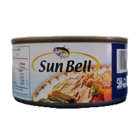 

Ikan Tuna potongan Chunk in Vegetable Oil Cane Kaleng Sun Bell Sunbell 185 Gram