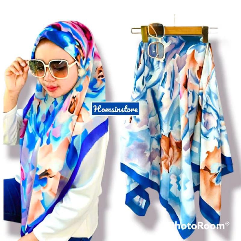 HS Kerudung Segi Empat Voal Motif Baniescoop KW Journey Kw