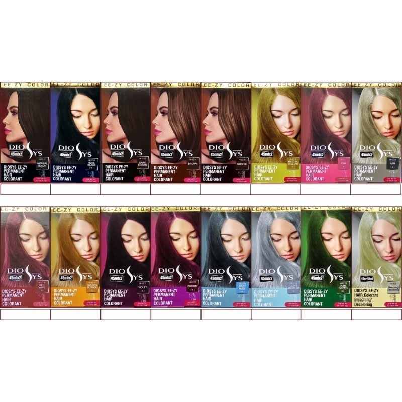 QEILA - PEWARNA RAMBUT PERMANEN BY DIOSYS | DIOSYS PERMANENT HAIR COLORANT 100ML &amp; 45ML