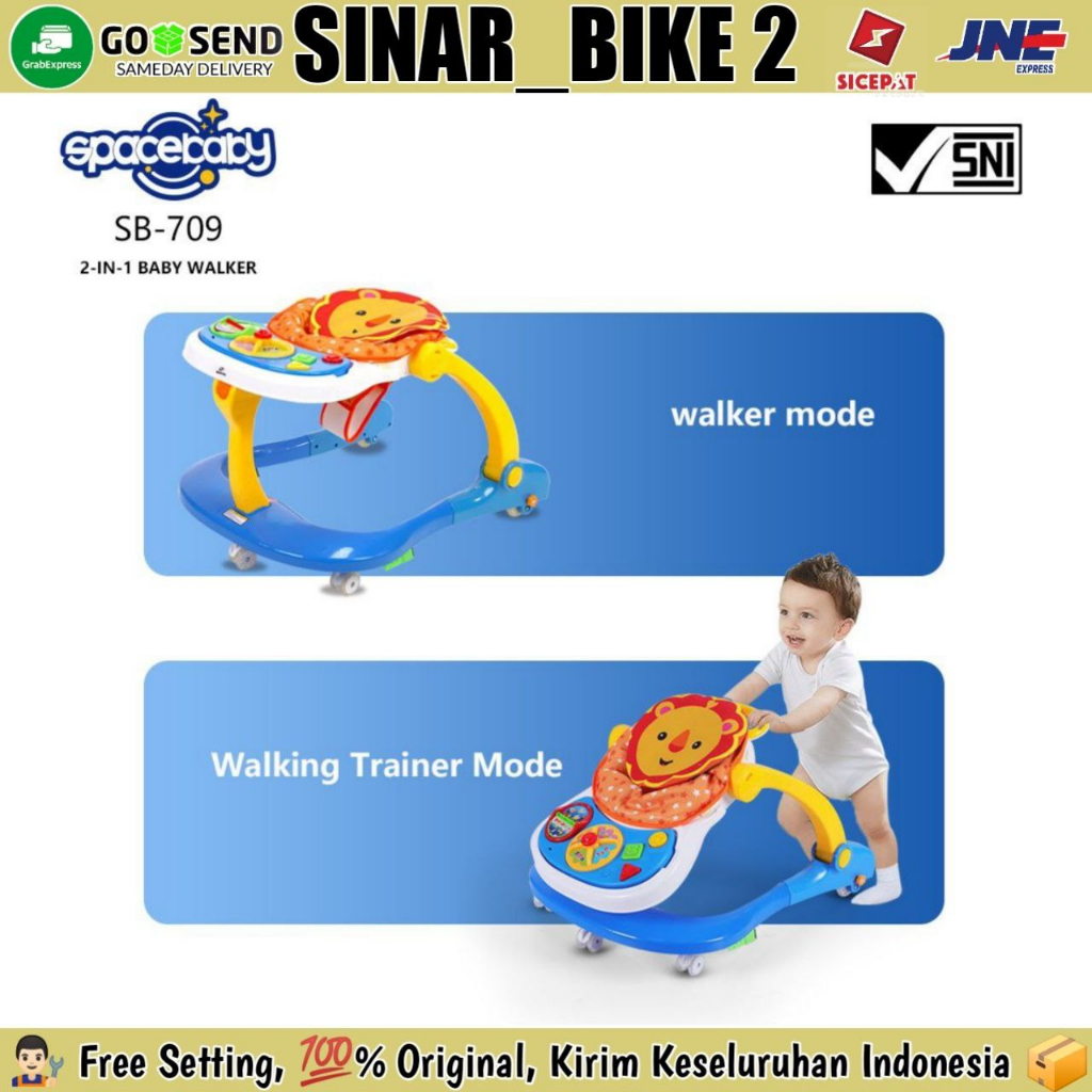 Baby Walker SPACEBABY Sb-709 2 In 1 Ada Musik Dan Mainan