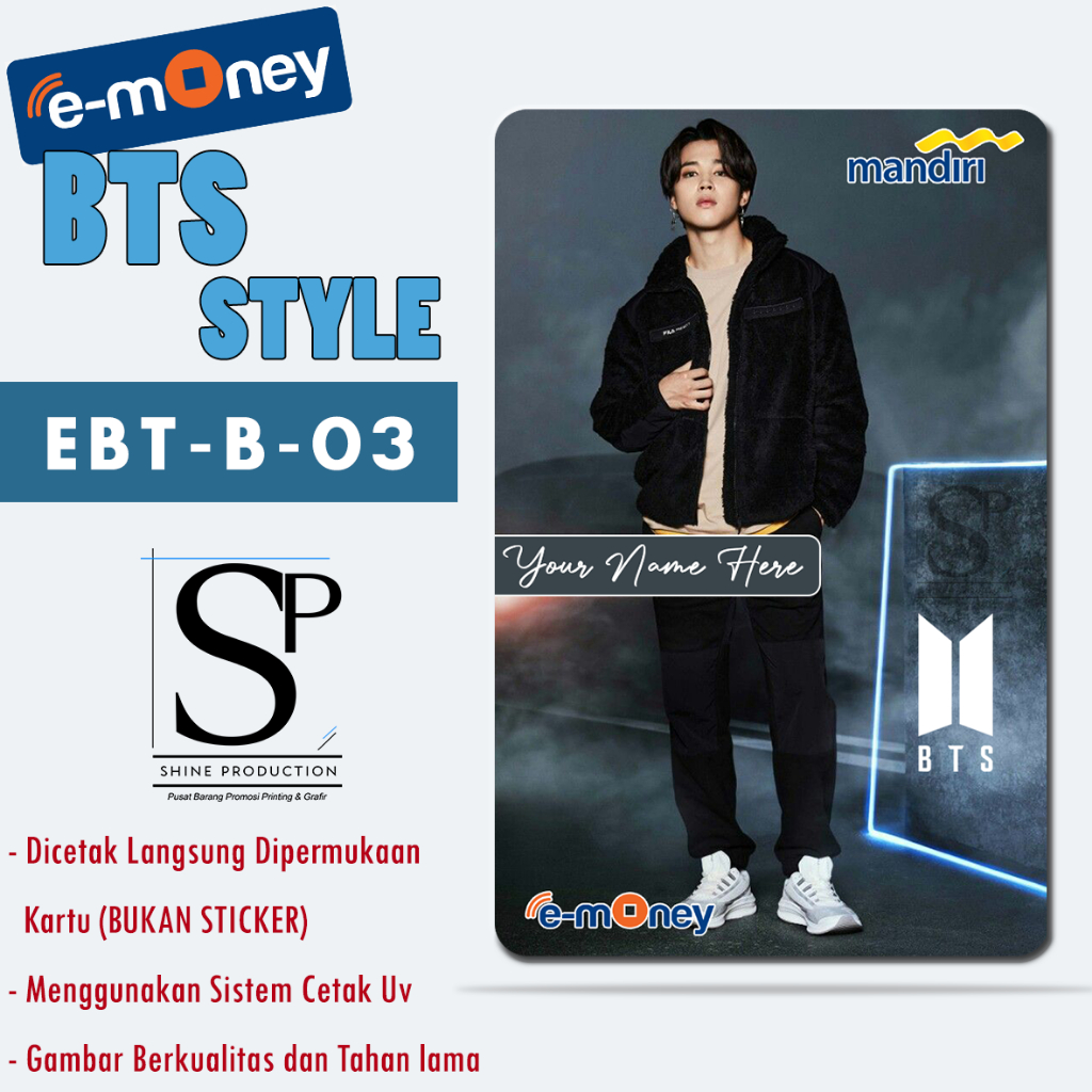 Emoney Mandiri BCA Flazz Personil BTS Custom Nama