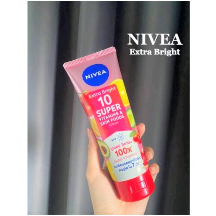 NIVEA Body Serum Extra Bright 10 Super Vitamin &amp; Skin Food + Niacinamide Serum 180ml Nivea Super 10 180ml nivea 180ml super