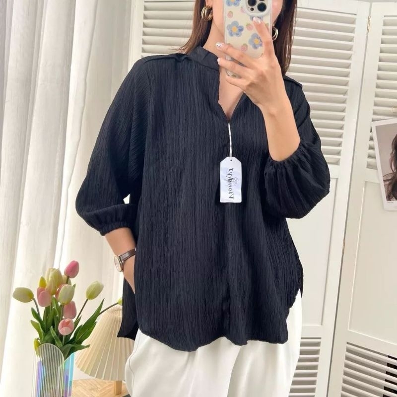 Blouse Wanita Outer Korean Style Lady Crush / Livia Blouse Wanita Bahan Lady Crush / Kemeja Wanita Oversize