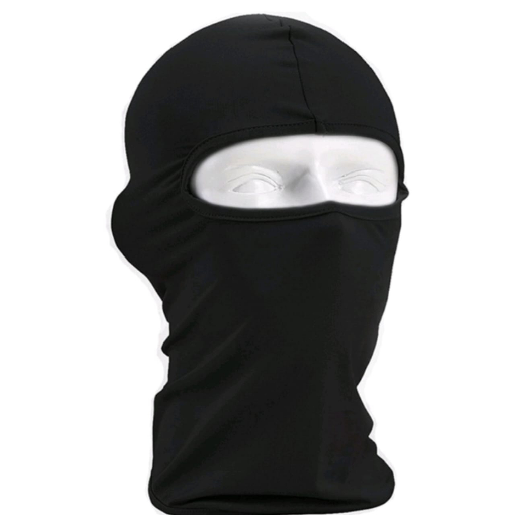 Masker Buff Ninja Full Face Hitam Polos Semua Ukuran Kepala