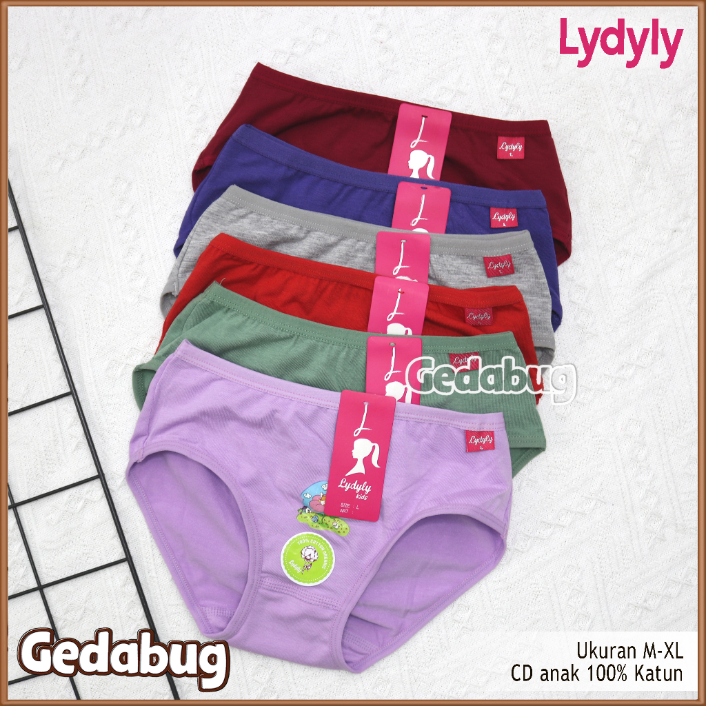 3 Pcs - CD Anak Lydyly LD 044 | Celana dalam anak perempuan 100 % Katun | Gedabug