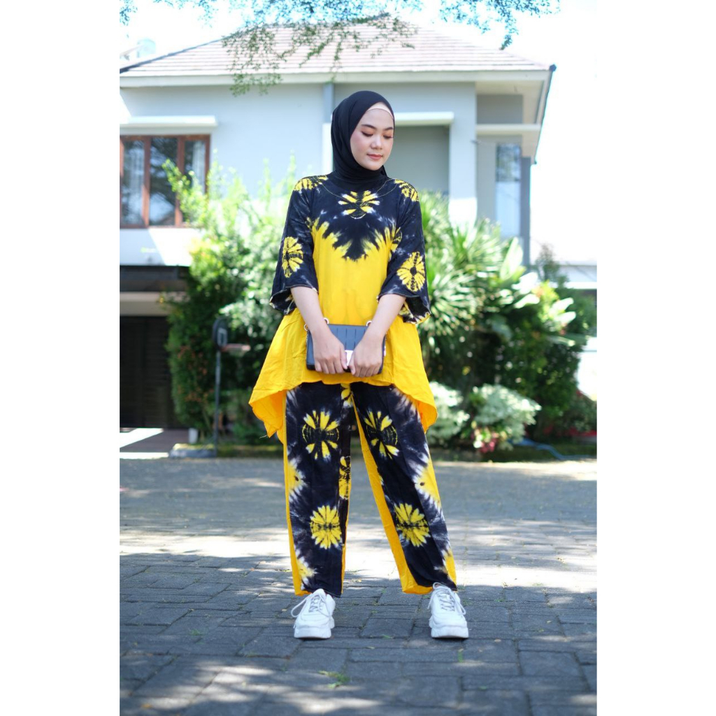 SETELAN WAKA HITAM KUNING ONE SET WAKAWAKA RAYON PREMIUN JUMBO TERBARU TERLARIS